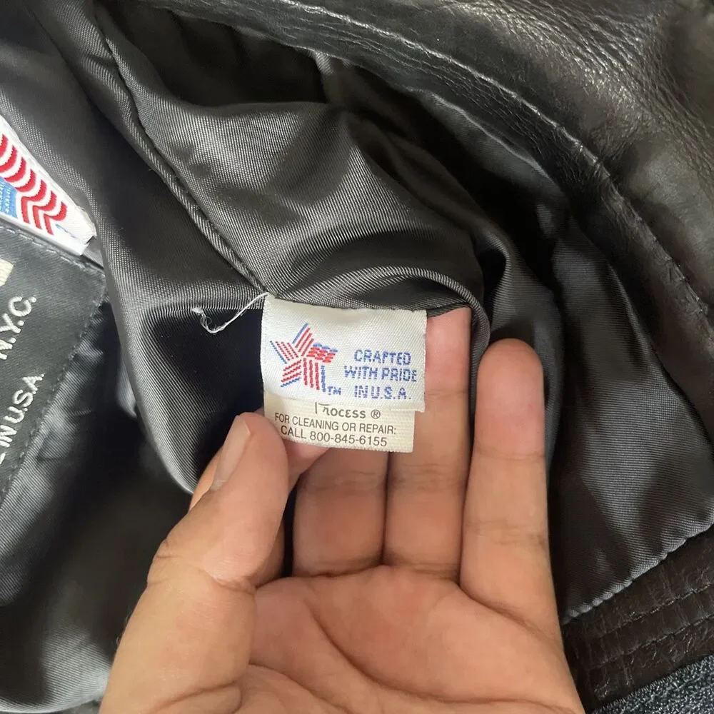 Schott NYC 600 Cowhide Men Leather Chopped  Black Motorcycle Pant Made In USA